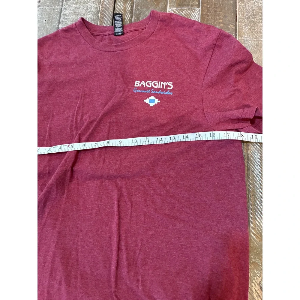 Baggin's Gourmet Sandwiches Maroon Funny T-Shirt Womens Medium Do You‎ Party Tee
